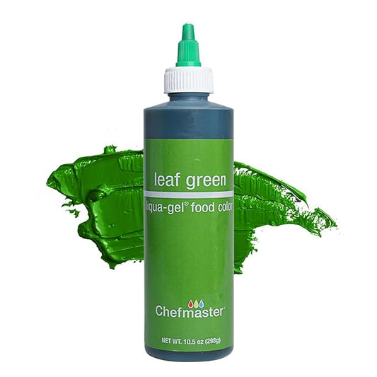 Chefmaster Leaf Green Liqua-Gel® Food Coloring | Vibrant Color | Professional-Grade Dye for Icing, Frosting, Fondant | Baking & Decorating | Fade-Resistant | Easy-to-Use | Made in USA | 10.5 oz