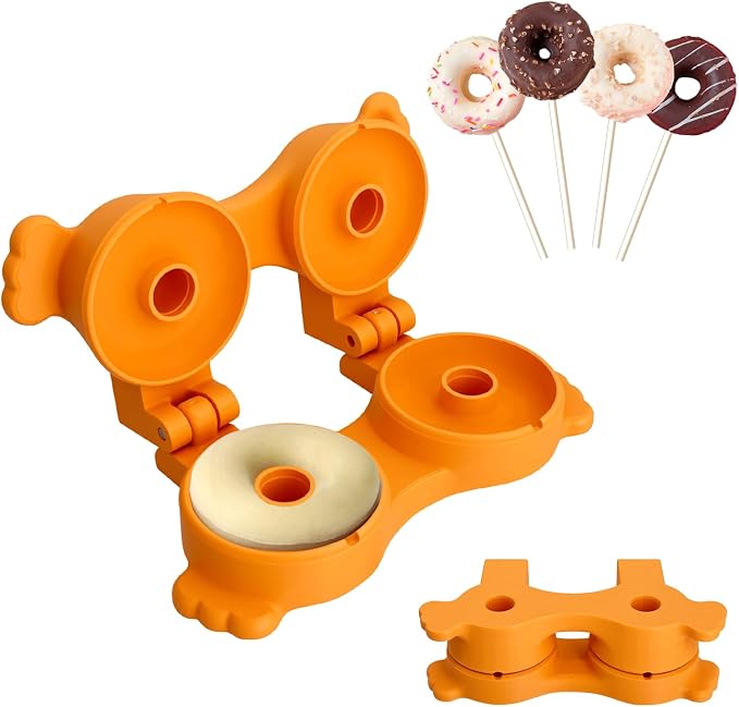 Cake Pop Mold 2-in-1 Set, 3D Sphere & Circle Maker with Cutter and Pusher, for Home Baking, Birthday Parties, Wedding Desserts (Donut)