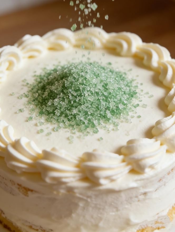 HeDeon&Rles Edible Green LightGreen White Sanding Sugar Crystals for Baking 120g/4.23oz Sparkling Sugar Crystals for Baking Cake Cupcake Icing Top Birthday Wedding Easter Halloween Christmas Supplies