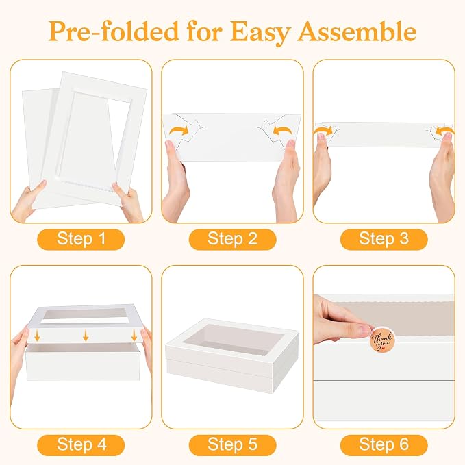 Essenya 15 PCS Sheet Cake Boxes, 19x14x4 Rectangle Cake Box, Half Sheet Cake Box, White Baking Boxes, Large Bakery Boxes, Cajas Para Pasteles, 19x14 Cake Boxes for Birthday, Wedding, Party, Business