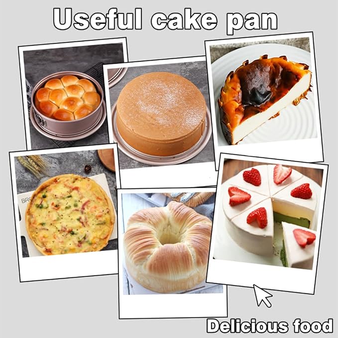 10 Inch Springform Pan with 2 Bases Non-Stick Spring Form and Cheesecake Baking Mold Heavy Duty Carbon Steel Pound Cakes Tube Mould for Oven - Champagne Gold