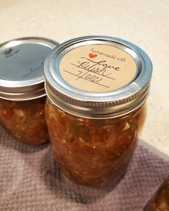 2'' Homemade with Love Stickers, 500 Pcs Canning Labels for Mason Jar with Lines for Writing, Kraft Jam and Jelly Jar Labels for Containers