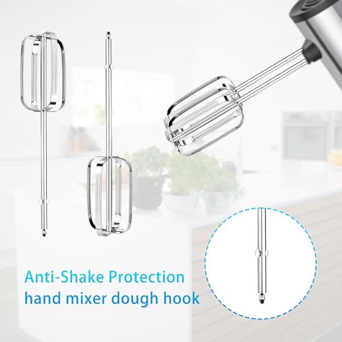 2pcs Hand Mixer Beaters Attachments Compatible with, Universal Stainless Steel Electric Hand Mixer Whisk Replacement for Cooking and Baking