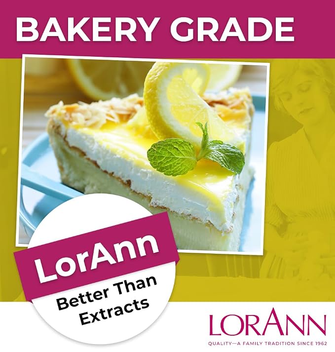 Lorann Oils Lemon Bakery Emulsion: Perfect for Amplifying Citrus Tones in Cakes, Cookies & Desserts, Gluten-Free, Keto-Friendly, Lemon Extract Alternative Essential