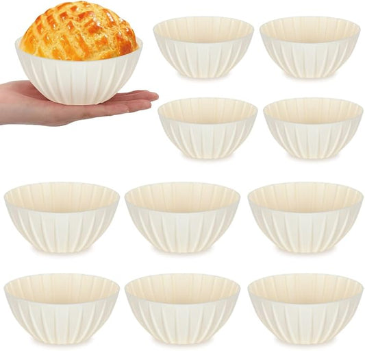 5 Inch Banneton Bread Proofing Basket Set of 10, Mini Small Banneton Basket Proofing Baskets for Sourdough Loaf Pans Bread Baking Supplies(Beige)