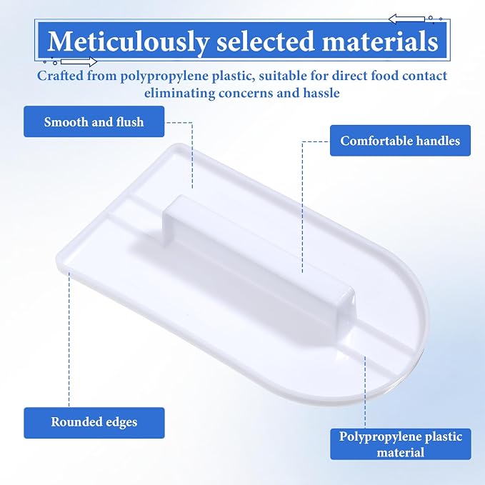 2Pcs Fondant Smoothing, 14.5 x 8 cm/5.7" x 3.1" Fondant Tools Plastic Cake Decorating Smoother & Polisher Cake Decorating Tools Cake Leveler for Smoothing Icing Decoration Sugar Craft (White)