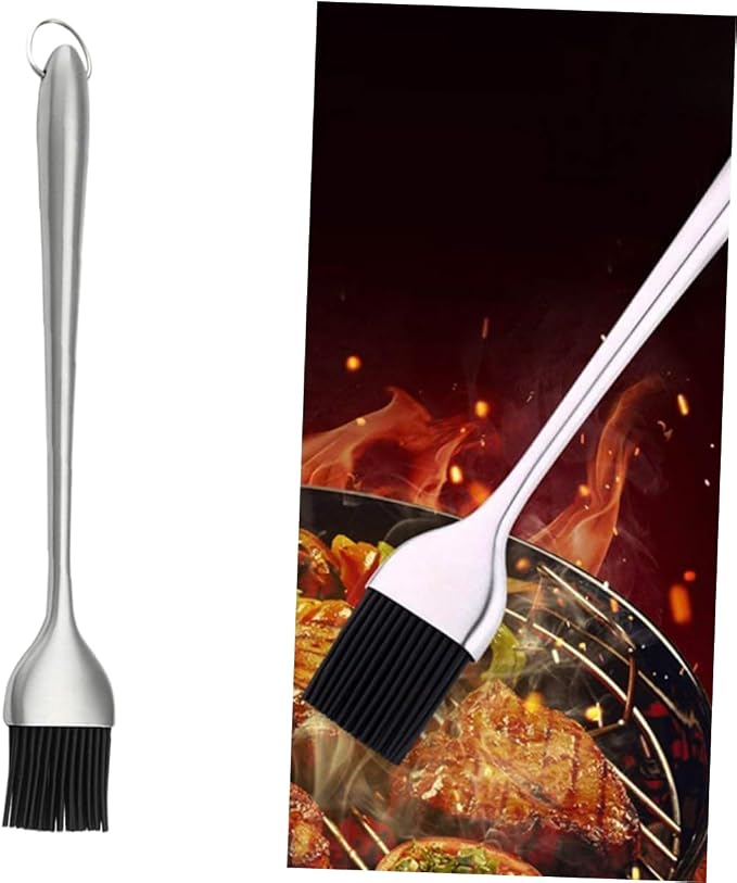 SUPVOX Heat Resistant Silicone Basting Brush with Stainless Steel Handle for Bbq Grilling Baking and Pastry for Meats Cakes Sauces and Marinades