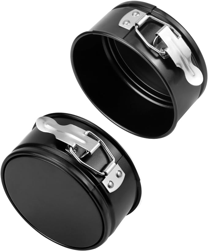 QWORK 4 Inch Springform Pan Set, Nonstick, Leakproof Mini Cheesecake Pans with Removable Bottom, Carbon and Stainless Steel Construction, 8 Pcs
