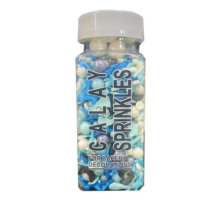 Sentovac Anchor Sprinkle Edible Cake Decorating Ocean Anchor Dolphin Knife Pearl Candy Mix Blue Sprinkle for Cake Cupcake Topper Cookie Baking Decorations Sea Theme Party Birthday Supplies