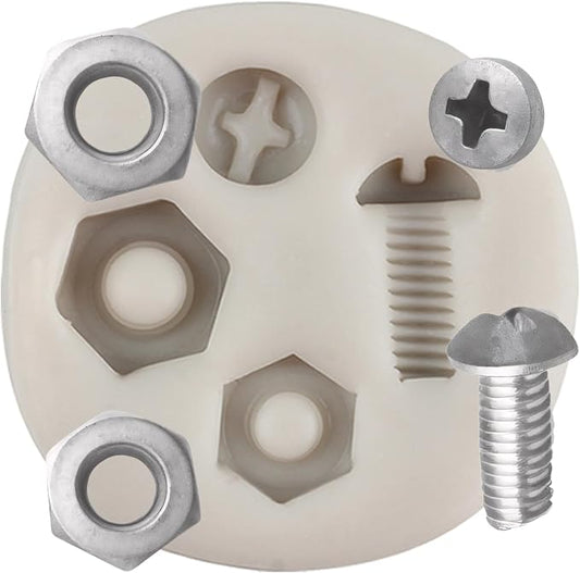 Hand Tools Silicone Molds Screw Nut Fondant Mold Construction Tools Candy Mold For Sugar Cake Decorating Cupcake Topper Chocolate Gum Paste Polymer Clay