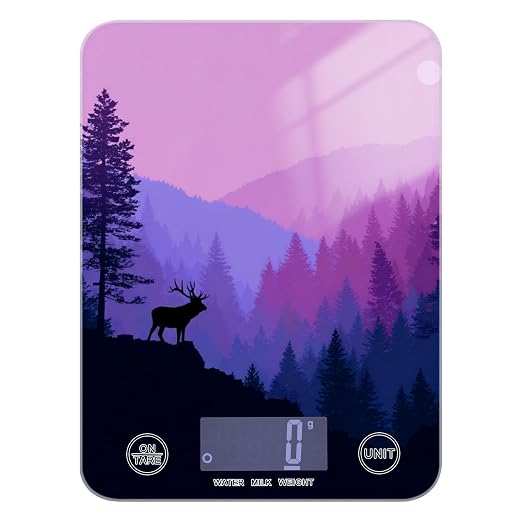 Food Scale Kitchen Scale Food Weight Scales Digital Weight Grams and Ounces Small Electronic Food Scale for Baking Cooking Purple Stag Mountains and Forest