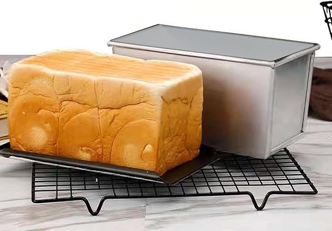 Aluminized Steel Pullman Loaf Pan with Lid, 10x3.93x4.4in, Non-Stick Inside and Out, Commercial Grade, Perfect for Bread Lovers