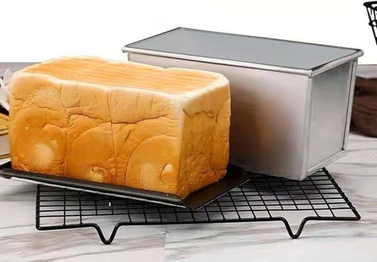 Aluminized Steel Pullman Loaf Pan with Lid, 10x3.93x4.4in, Non-Stick Inside and Out, Commercial Grade, Perfect for Bread Lovers