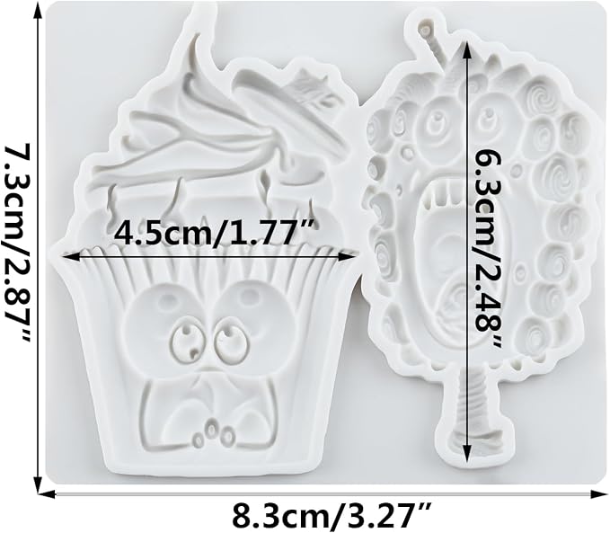 Ice Cream Polymer Clay Mold Popsicle Ice Cream Silicone Molds for DIY Crafts Epoxy Resin Casting Air Dry Polymer Clay Plaster Jewelry Making