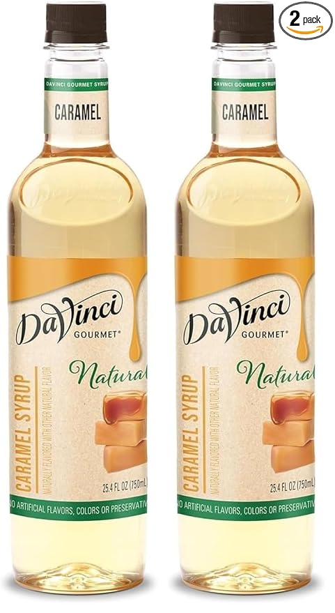 DaVinci Gourmet Naturals Caramel Syrup, 25.4 Fluid Ounces (Pack of 2)