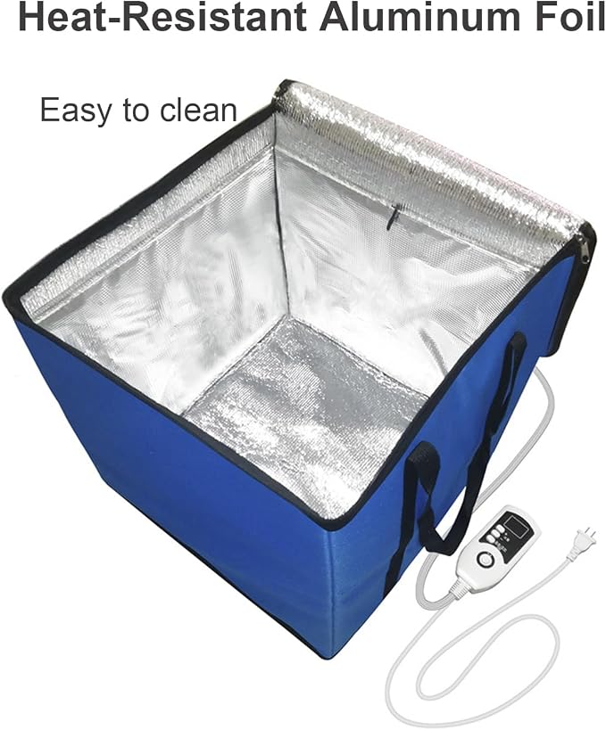 Pizza Dough Proofing Box, Foldable Bread Proofer, Adjustable Temperature, Easy to Clean, Bread Proofing Box for Making Cakes, Bread, Biscuits Blue S