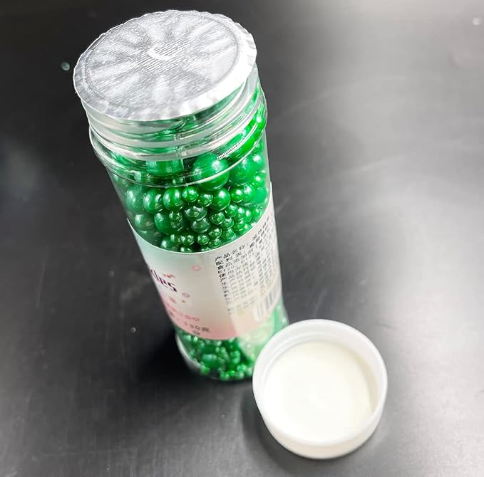 Christmas Sprinkles Pearl Sugar Green Candy 130g/ 4.6oz Baking Edible for Cake Decorations Cupcake Toppers Cookie Decorating Ice Cream Toppings Celebrations Shaker Jar Wedding Shower Party Supplies