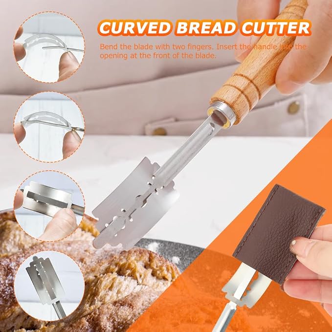 5 Pcs Baguett-e Bread Pan Set,Nonstick 4-Slot Perforated French Breads Baking Pans with Proofing Cloth,Dough Cutter Kit for Home Baker,Baguett-e Tray,15x12 Inch Black Bread Pan