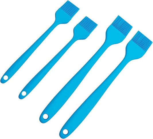 4PCS Heat Resistant Silicone Basting Brushes Cooking Brush, BPA Free Pastry Brush with Soft Bristles for Oil Butter Sauce BBQ Grill Kitchen Baking Dishwasher Safe(Blue)
