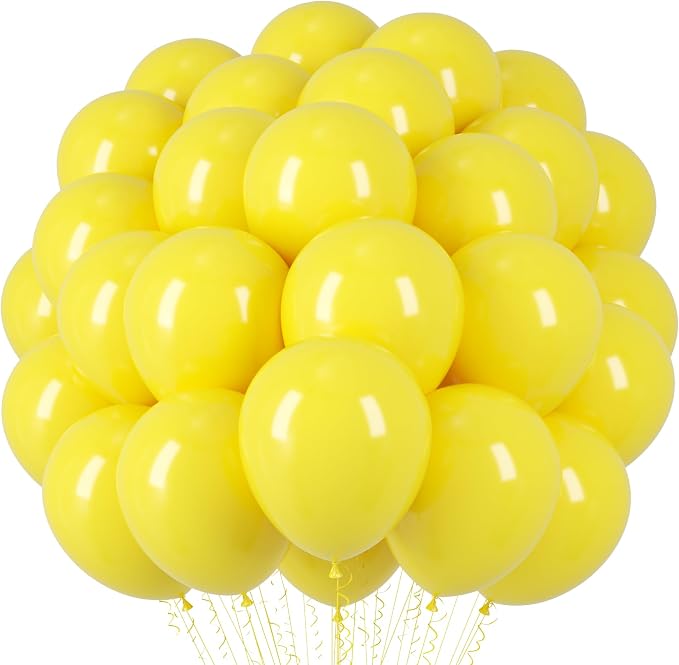 Voircoloria Yellow Balloons, 66pack 12inch Yellow Latex Party Balloons for Graduation, Wedding, Birthday, Gender Reveal, Baby Shower, Anniversary, Sunflower and Honeybee Theme Party Decorations