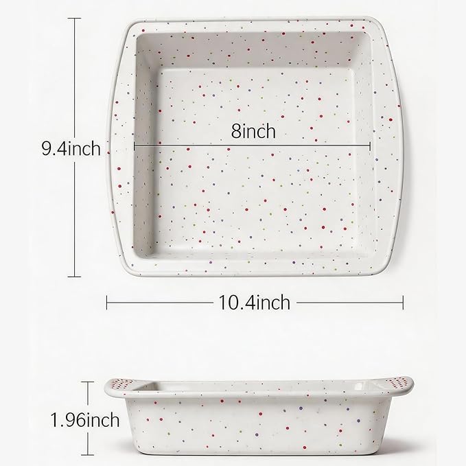 saphe 8 inch Silicone Square Cake Pan Nonstick Silicone Cake Molds, Brownie baking molds for Brownie, Cake, Bread, Pie and Lasagna (3 packs) (3)