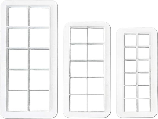 3Pcs White Square Cookie Cutter Set, 3 Size Geometric Multicutter Square Cake Fondant Cutter, Biscuit Cutters Cake Decorating Use Safety Easy to Store,Baking Tools and Accessories
