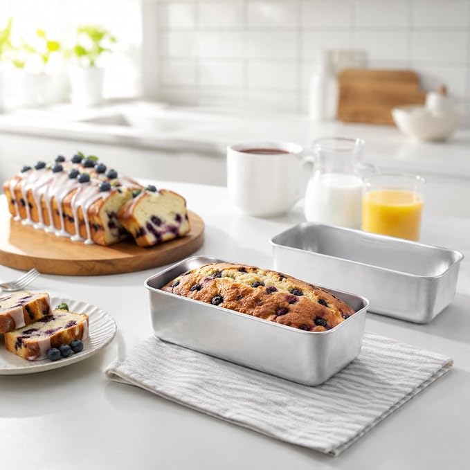 Homikit 10 Pack Stainless Steel Loaf Pans, 9x5 Inch Medium Bread Pan Set Non Toxic, Metal Meatloaf Tin for Baking Homemade Sandwich Sourdough Bread Pound Cake, Oven & Dishwasher Safe, Rust Free