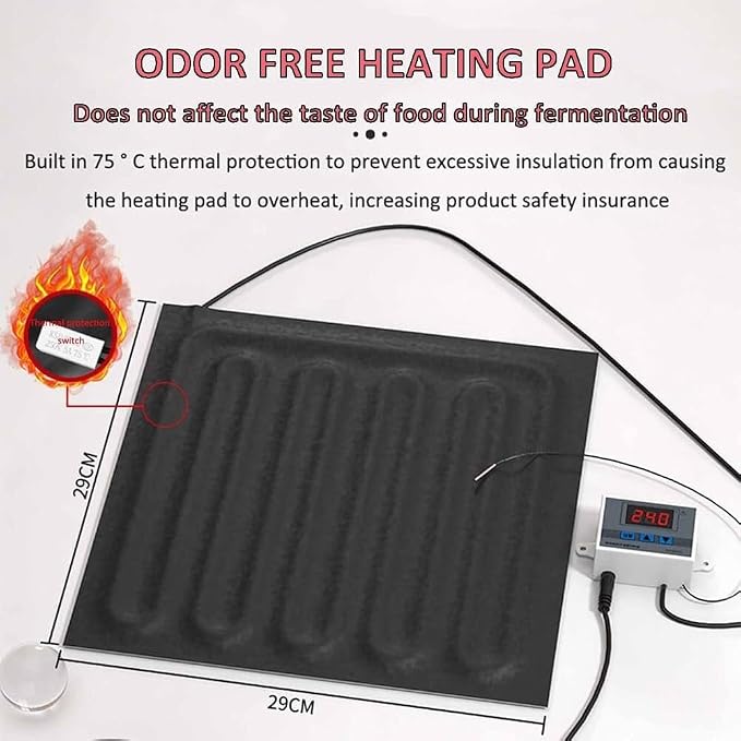 Dough Proofer with Heater, Fold Dough Proofing Box, -50~110°C Accurate Temperature Control, Reusable Sourdough Bread Making Tools Kit, for Making Bread, Yogurt, Natto, Fermentation