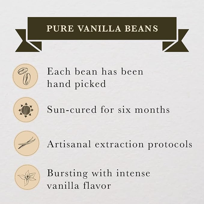 8 oz (1/2 lb) Organic Madagascar Whole Vanilla Beans, Grade A Vanilla Pods, Premium Vanilla Beans for Making Extract & Baking - Cook’s