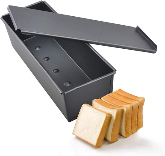UgyDuky Pullman Loaf Pan with Lid Aluminum Steel Commercial Grade Non Stick Bread Pan with Lid 10x3.93x4.4 Inch