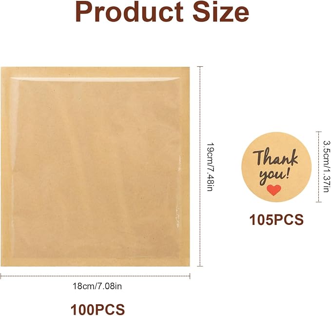 100pcs Cookie Bags with Seal 7.5x7.1 inch Heat Sealable Grease Resistant Baked Goods Packaging Cookie Bags for Gift Giving Cookies Packaging Supplies for Bagel Brownie Bakery Pastry Donut Cake Slices