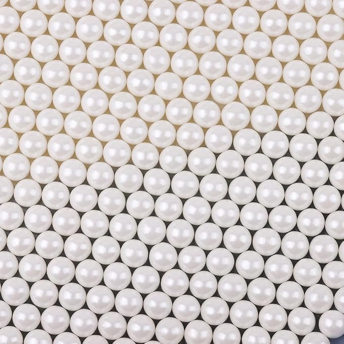 Bayep Edible Pearls for Cake Decorating 10mm White Sprinkles for Cookies, Baking, Ice Cream, Cupcake Topper Pearl Sprinkles Perfect for Wedding Party Valentines Christmas Holiday Supplies 3.52 Ounce