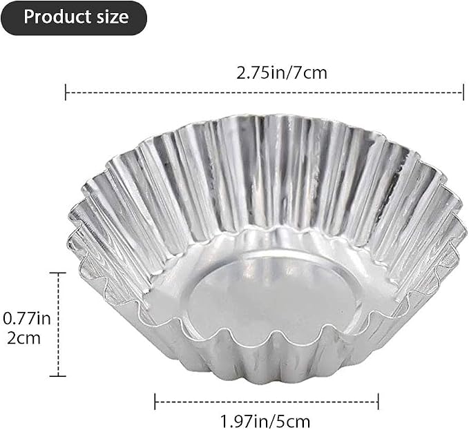 JTLB Egg Tart Mini Aluminum Cake Muffin Tins Pans Non Stick Cupcake Kitchen Reusable Baking Tools (20*Egg Tart Mo LDS)