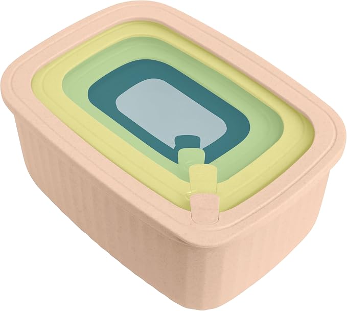 Core Kitchen Nested Wheat Fiber Food Storage Set – 8-Piece BPA-Free Containers with Lids – Eco-Friendly, Stackable, Microwave & Freezer Safe - Garden Oasis