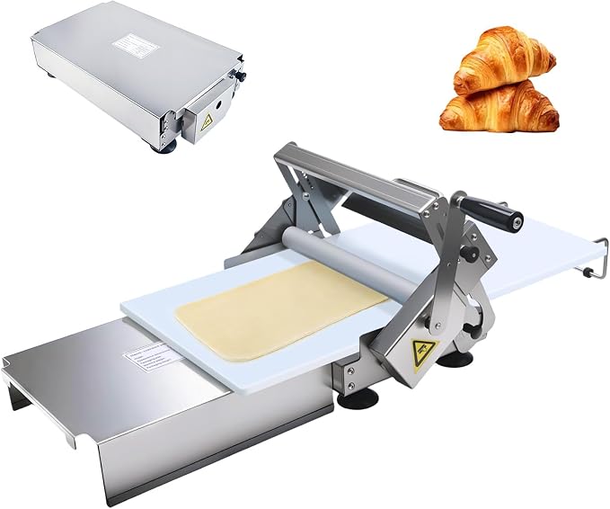 40.5"x22.8" Dough Sheeter Machine with Adjustable Thickness 0-25mm, Folding Dough Sheeter Machine for Commercial Home Bakery, Stainless Steel Portable manual sheeter for Pizza, Puff Pastry(400B)