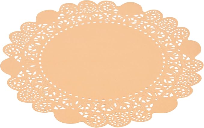 Pastry Tek 8 x 8 Inch Paper Lace Doilies, 4000 Disposable Table Doilies - Elegant Lace Finish, Long Lasting, Coral Paper Doily, for Pastries, Cupcakes, Desserts - Restaurantware