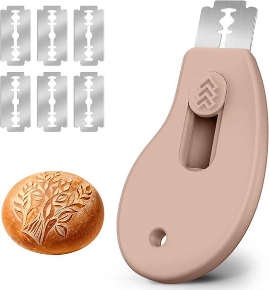 Bread Lame Sourdough Scoring Tool, Extractable & Magnetic Bread Scoring Tool, Bread Scoring Knife for Sourdough Bread Baking, Bread Scorer Tool with 5 Replaceable Razor Blades