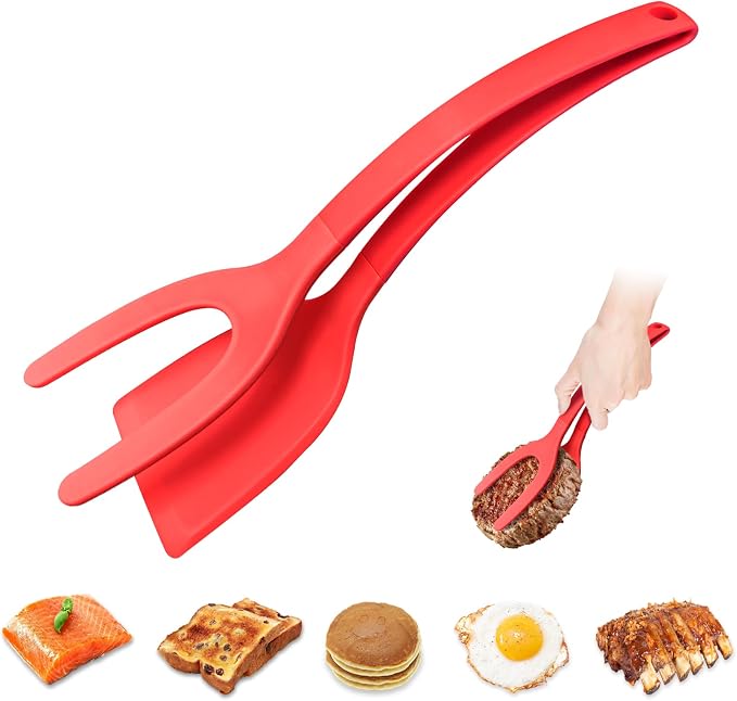 Silicone Spatula, BPA Free Kitchen Spatula, High Heat Resistant Rubber Spatulas, Ideal Kitchen Utensils for Non-Stick Pans, Sautéing, Frying, Baking, Turning and Flipping