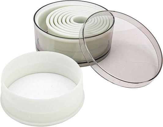 Multi-Shape Nylon Cookie Molds Round Square Star Plastic Geometry Biscuit Cutter Dough Mousse Bread Slicer DIY Bakery Utensils (Flat Round)