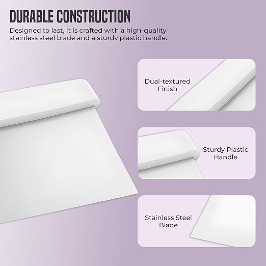 OCS Parts 3-Pack 6" Stainless Steel Dough Cutter and Bench Scraper | White Handle | Cutter for Pizza Dough, Bread, and Pastry Dough | Multipurpose Kitchen Utensil