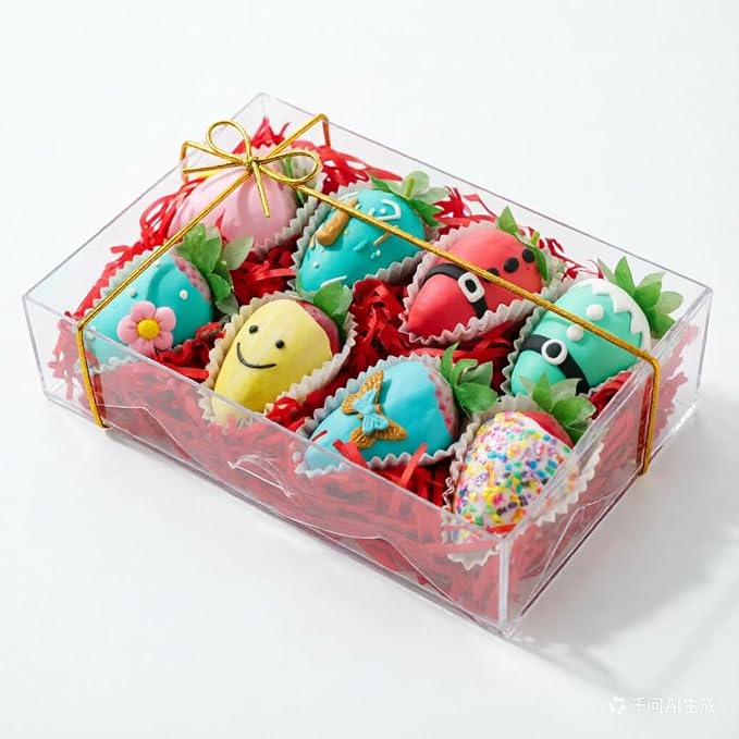 10PCS 8x5x2 Inch Clear Cookie Boxes Chocolate Covered Strawberry Boxes Bakery Boxes with Window Cakesickle boxes Chocolate Truffle Boxes Pretzel Boxes