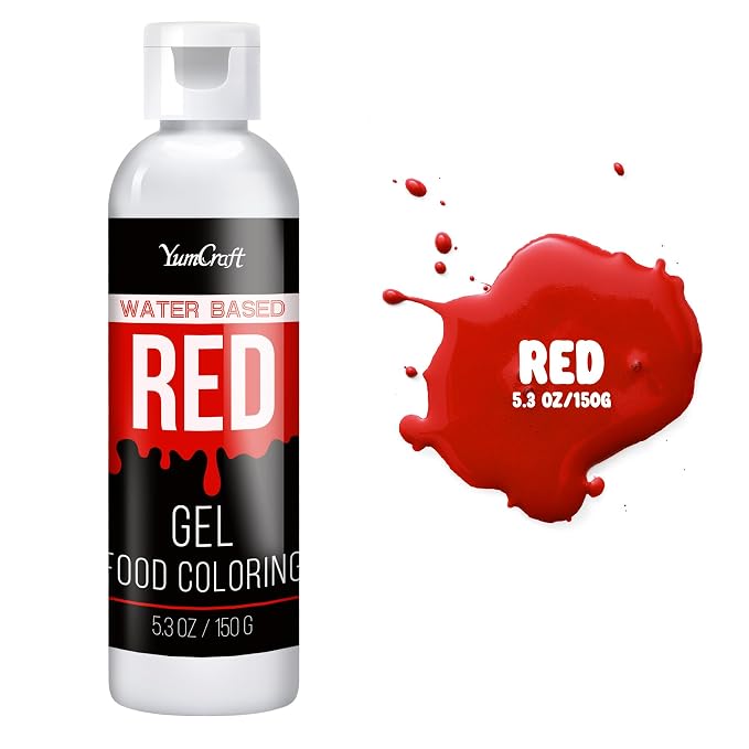 Food Coloring Gel - Vibrant Color Gel Food Coloring for Cake Decorating, Baking, Easter Egg, Icing - Tasteless Food Color Dye for Fondant, Cooking, Airbrush (Red, 5.3oz)
