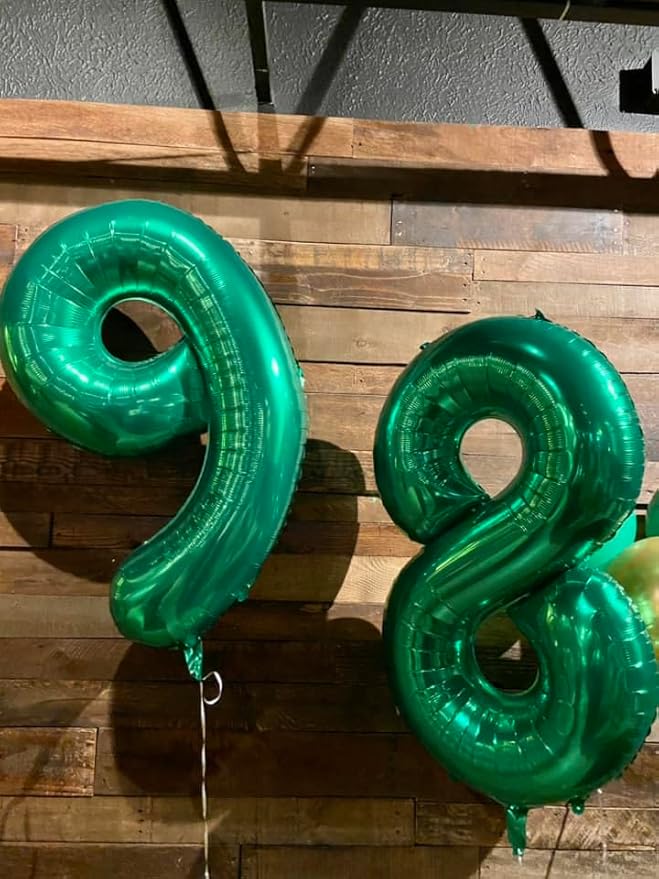 Dark Green Number 8 Balloon 40 Inch, 8th Birthday Party Decorations for Children, Giant 8 Foil Balloon for Party Supplies