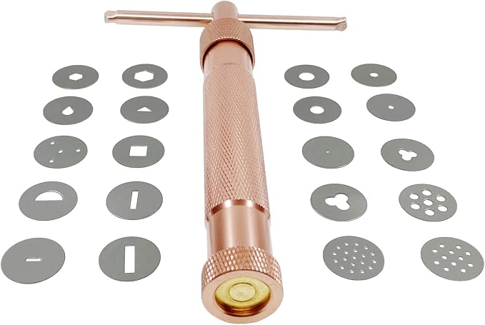 Fondant Extruder with 20 Discs, Sugar Paste Extruder,Clay Extruder, Cake Decor Tool Set