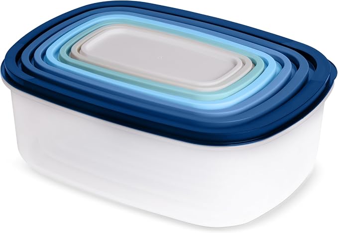 Core Kitchen 14 Piece Rectangular Food Storage Bowl Set - Blue Ombre
