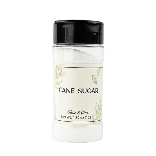 Olive & Vine Cane Sugar, Sweet Flavor, For Baking & Beverages, Rich Tradition, Authentic Taste, For Global Recipes (4.32 Ounce)