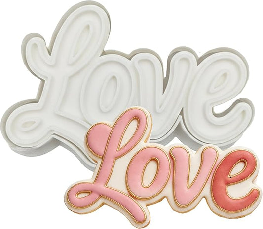 Love Cookie Cutters Wedding Cutter Molds 3.5" with Plunger Stamps Baking Dough Tools Cake Shapes PLA Accessories for Birdesmaid Decorative Party Kitchen Supplies
