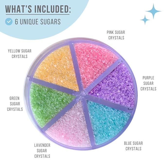 Sweets Indeed Pastel Colored Sugar 6 Cell Set – Decorative Sanding Sugar for Baking & Decorating, Cupcakes, Cookies, Cakes & Desserts – Spring Easter Baking Decorations – 6.45 oz