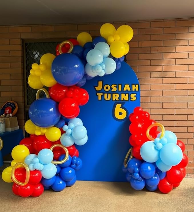 Carnival Balloon Garland Arch Kit 153pcs with Star, Red Blue Yellow Primary Color Balloons Rainbow Multicolor Confetti Balloons for Birthday Carnival Circus Theme Carnival Party Theme Decor