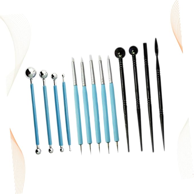 Unomor 13pcs Fondant Sculpting Tools Kit for Cake Decoration Versatile Modeling Pens for Sugar Craft Clay Pottery and Diy Projects Easy to Use for Beginners and Professionals